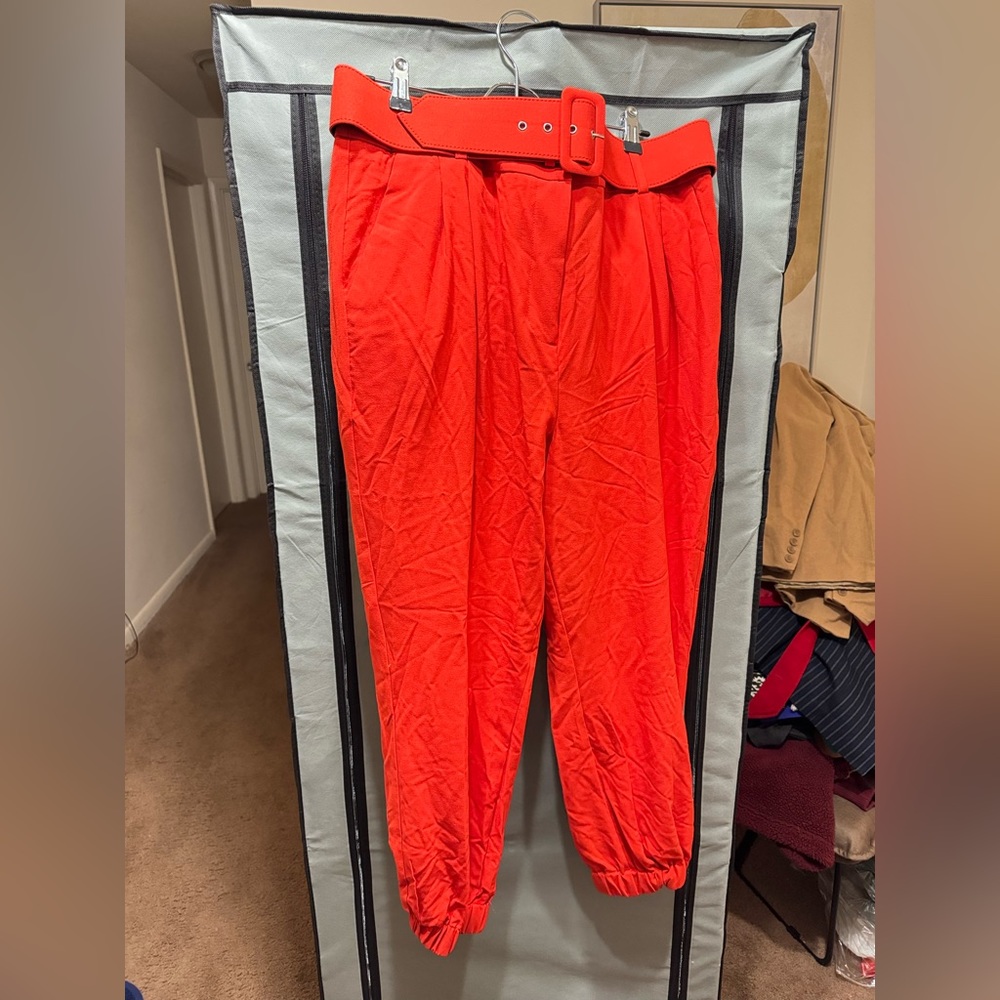 NY&C business casual orange red pants with belt included